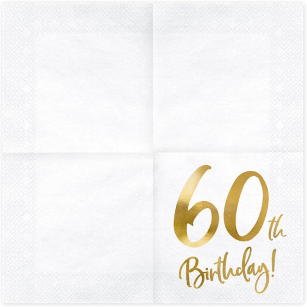 60th Birthday Gold Napkins