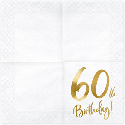 60th Birthday Gold Napkins