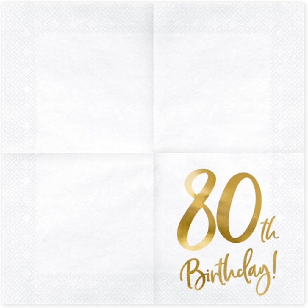 80th Birthday Gold Napkins