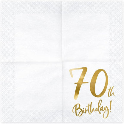 70th Birthday Gold Napkins