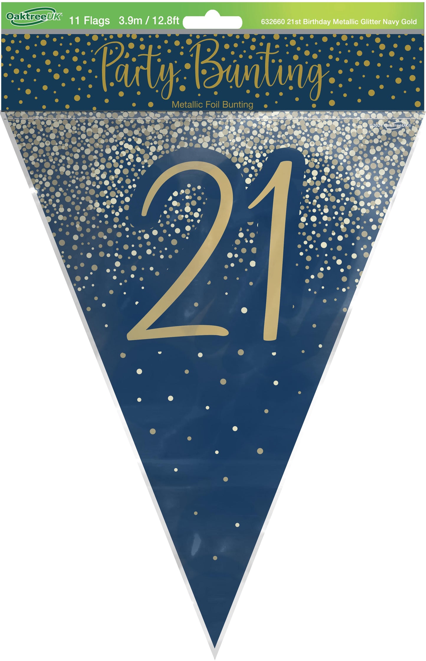 21st Birthday Blue & Gold Bunting