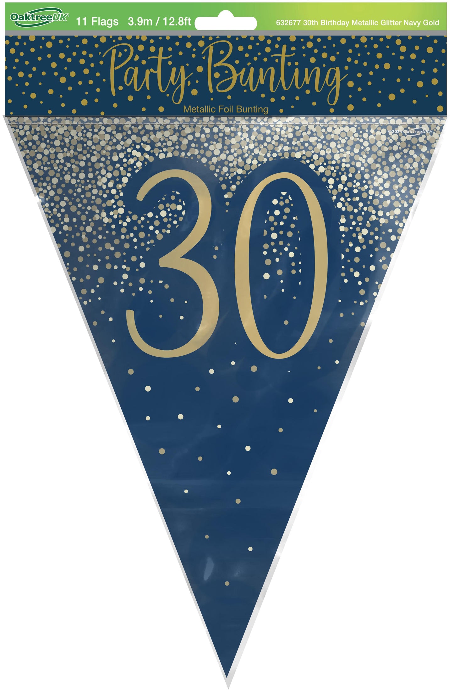 30th Birthday Blue & Gold Bunting