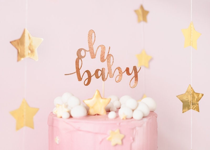 Rose Gold Oh Baby Cake Topper