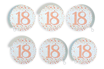 18th Birthday Rose Gold Hanging Swirls