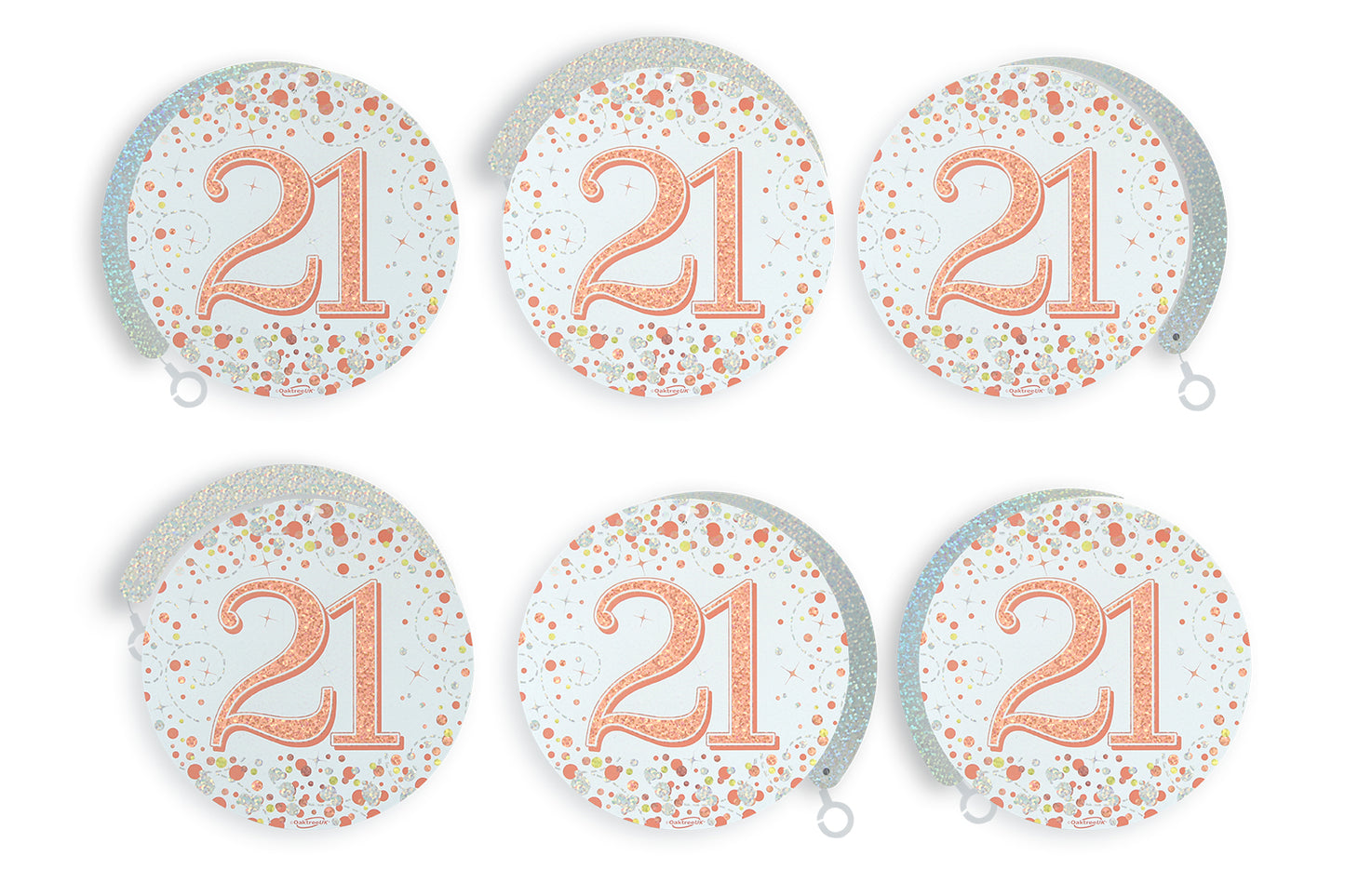21st Birthday Rose Gold Hanging Swirls