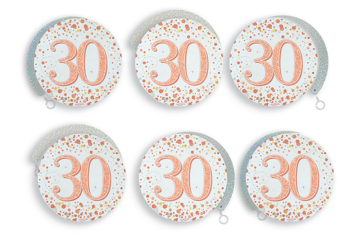 30th Birthday Rose Gold Hanging Swirls
