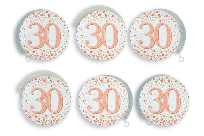 30th Birthday Rose Gold Hanging Swirls