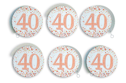 40th Birthday Rose Gold Hanging Swirls