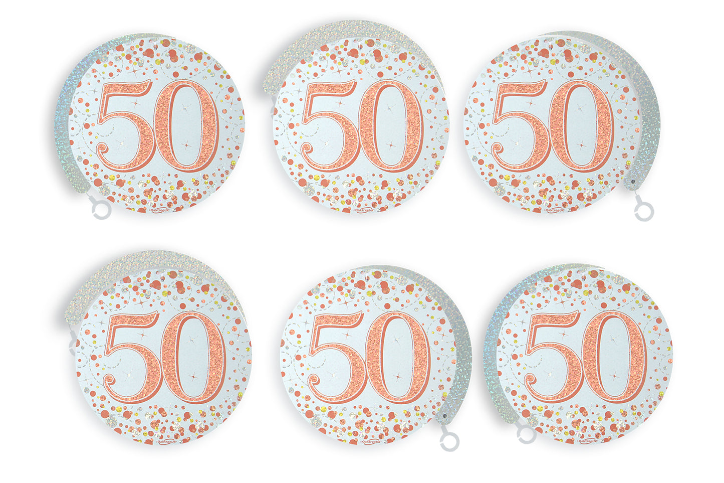 50th Birthday Rose Gold Hanging Swirls