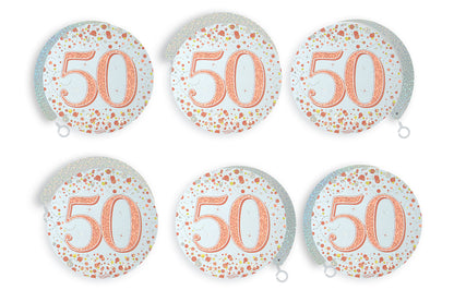 50th Birthday Rose Gold Hanging Swirls