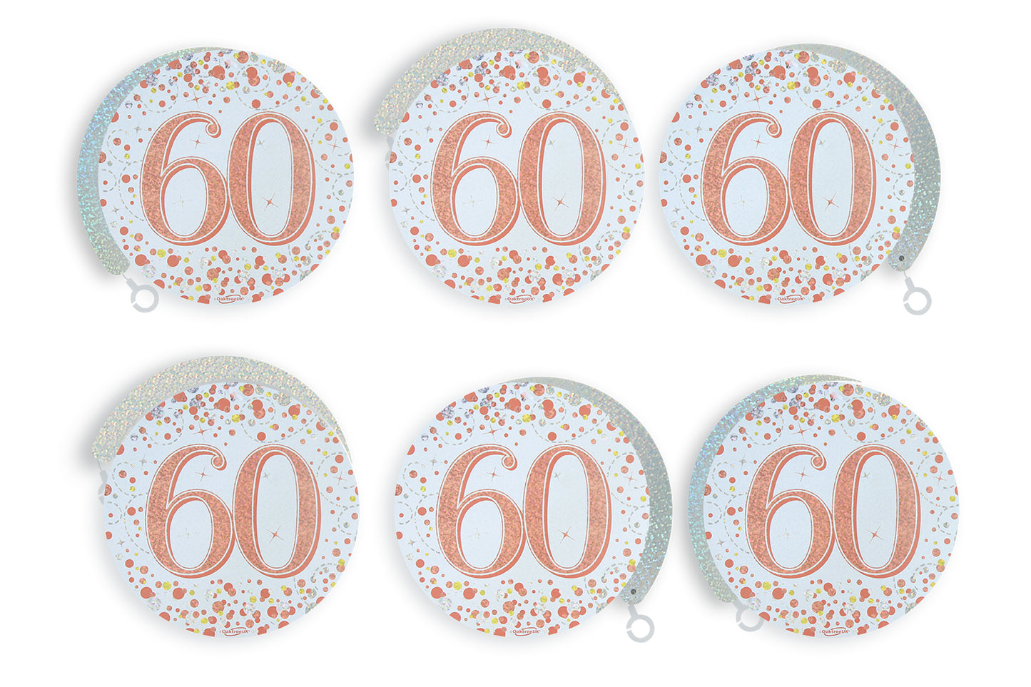 60th Birthday Rose Gold Hanging Swirls