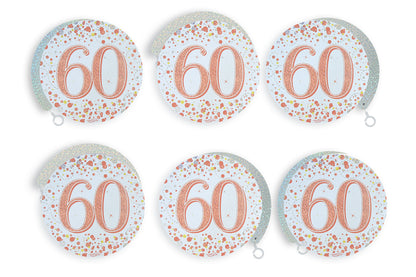 60th Birthday Rose Gold Hanging Swirls