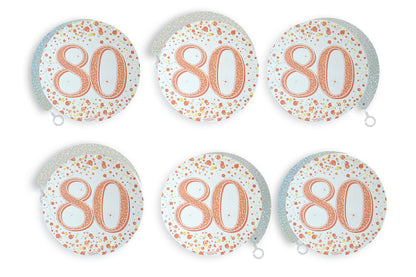80th Birthday Rose Gold Hanging Swirls