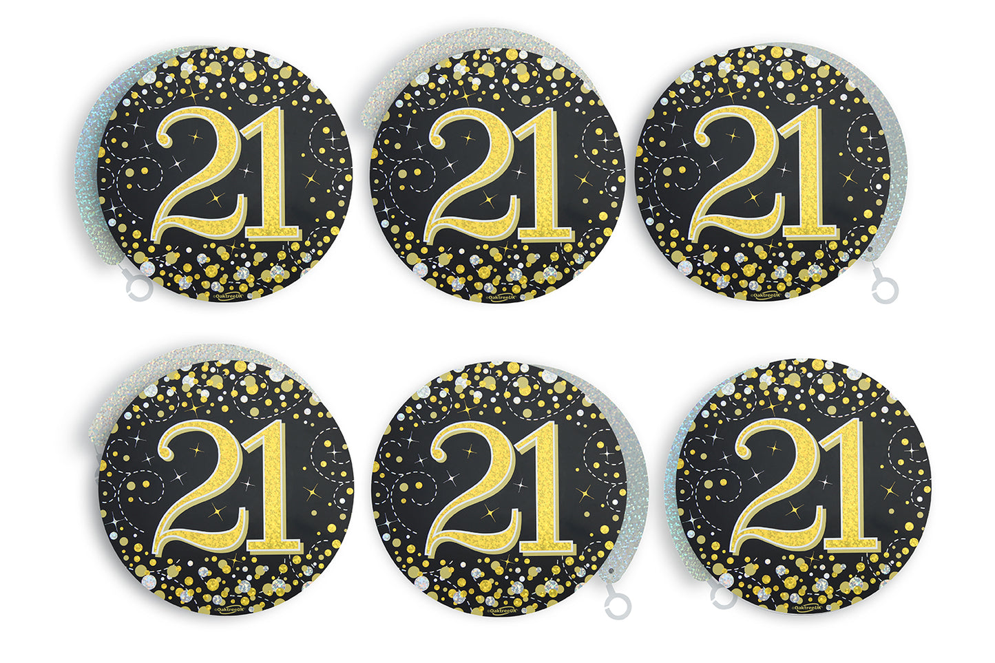 21st Birthday Black & Gold Hanging Swirls