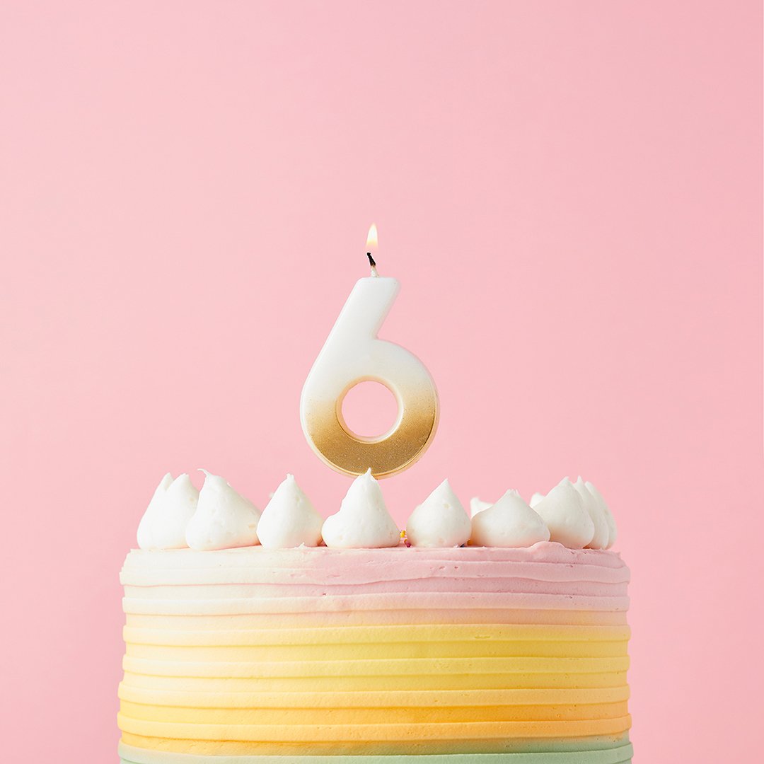 Gold Ombre Numbers 0-9 Candles