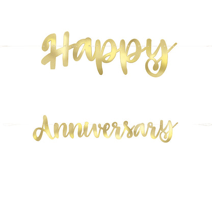 Gold Happy Anniversary Banner
