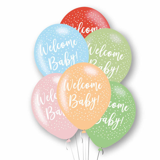 Mixed Welcome Baby Balloons