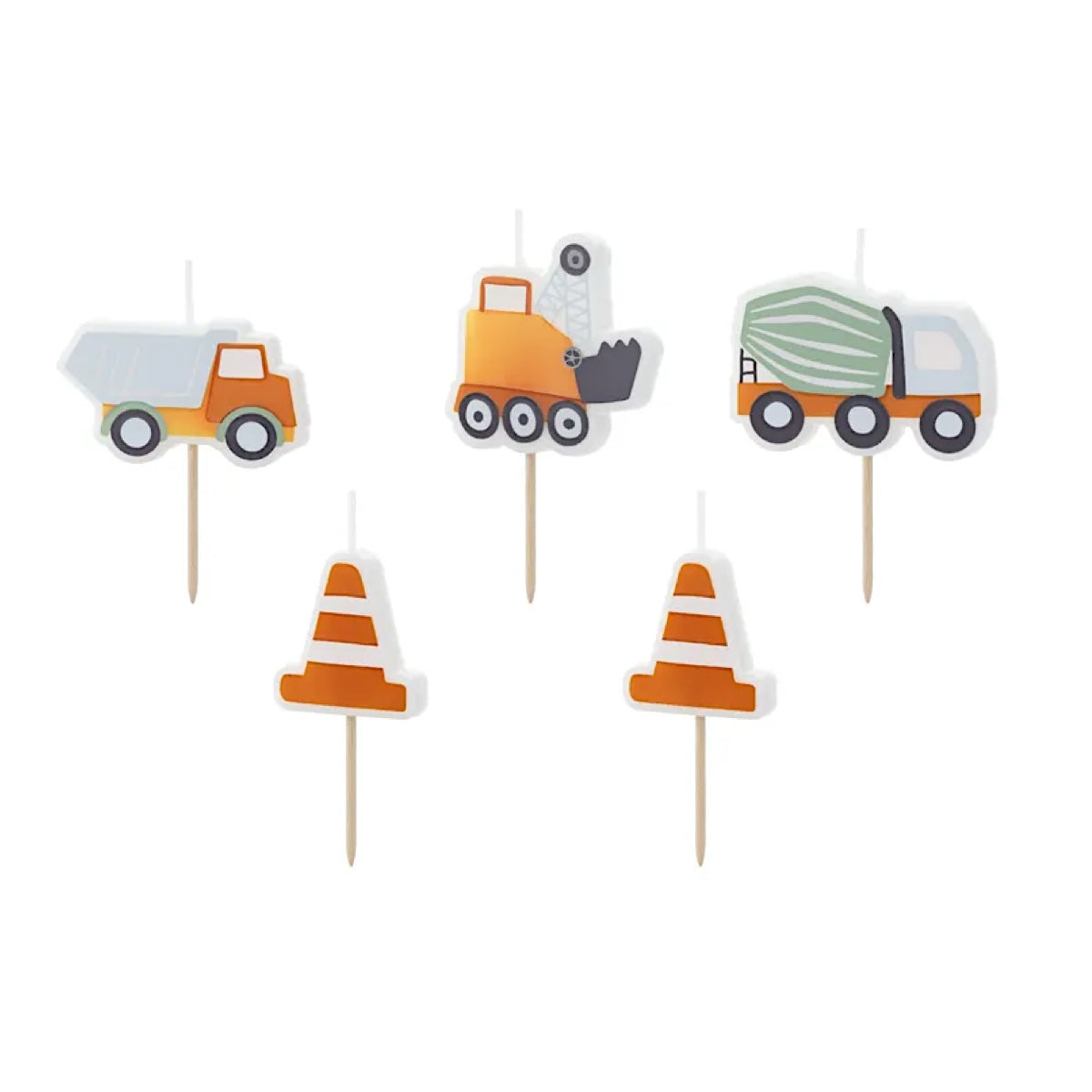 Construction Vehicles Candle Set