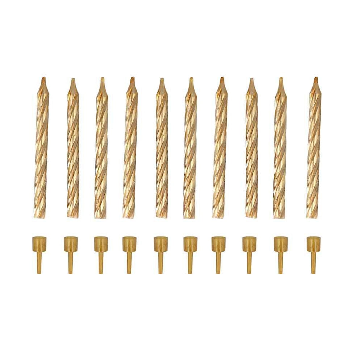 10 Gold Spiral Candles