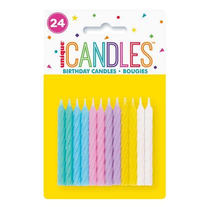 24 Assorted Pastel Candles