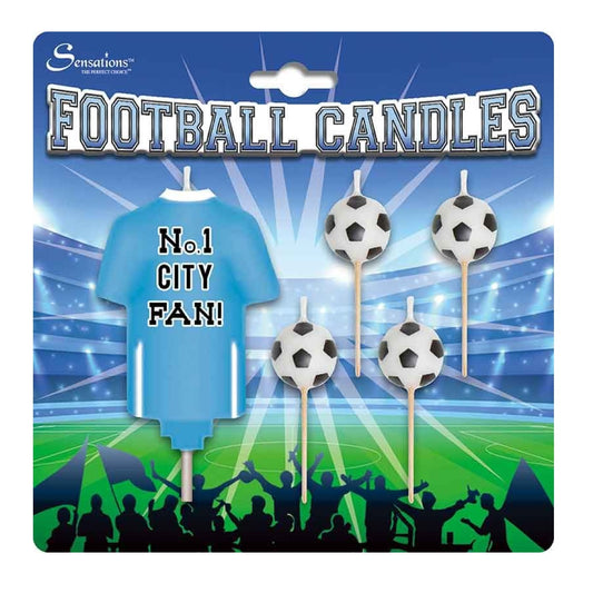 Number 1 City Fan Football Candle Set