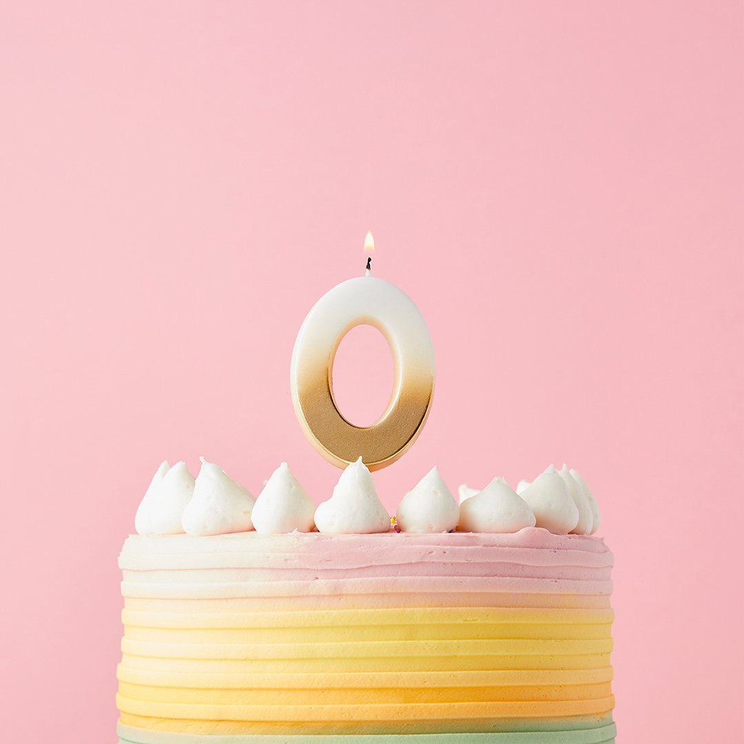 Gold Ombre Numbers 0-9 Candles