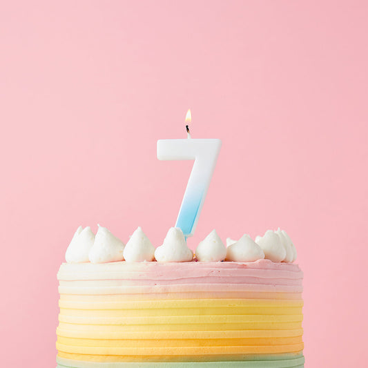 Blue Ombre Numbers 0-9 Candles