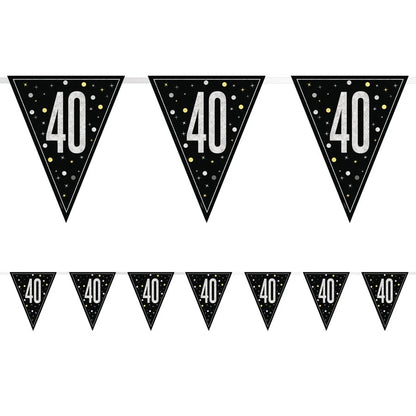 40th Birthday Black Bunting