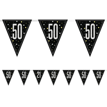 50th Birthday Black Bunting