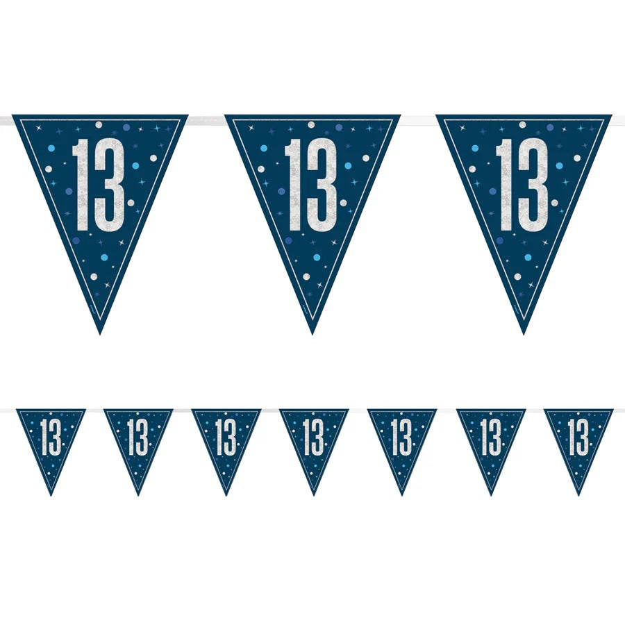 13th Birthday Navy Blue Bunting