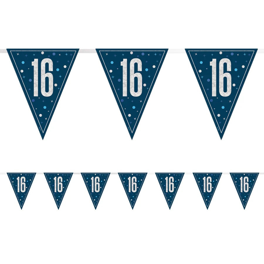 16th Birthday Navy Blue Bunting