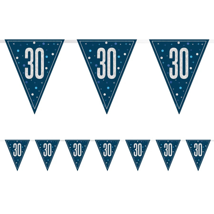 30th Birthday Navy Blue Bunting