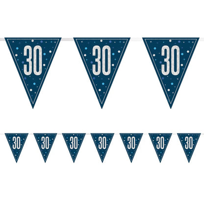 30th Birthday Navy Blue Bunting