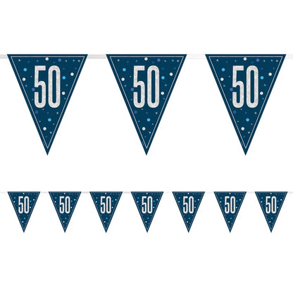 50th Birthday Navy Blue Bunting