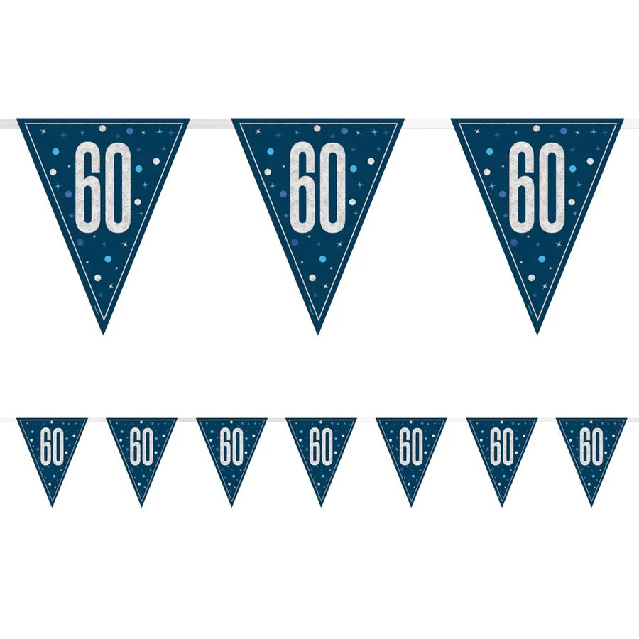 60th Birthday Navy Blue Bunting