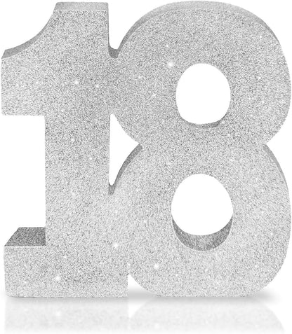 Silver Glitter 18 Table Decoration