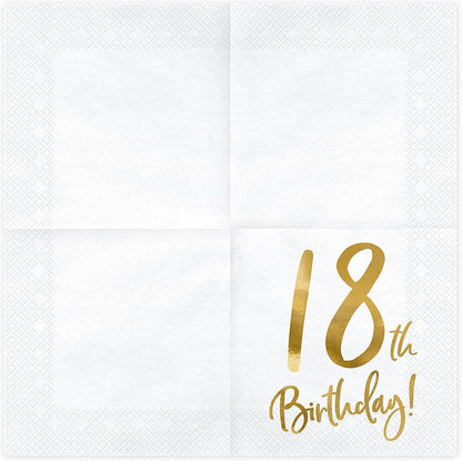 18th Birthday Gold Napkins