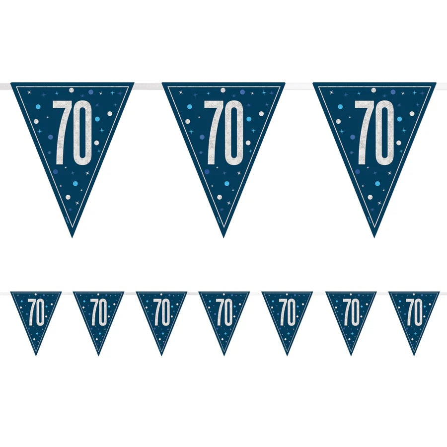 70th Birthday Navy Blue Bunting