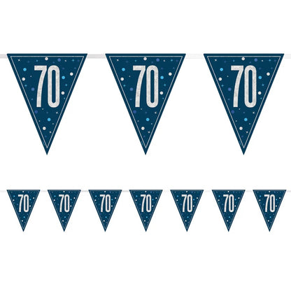 70th Birthday Navy Blue Bunting