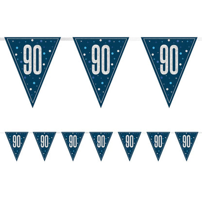 90th Birthday Navy Blue Bunting