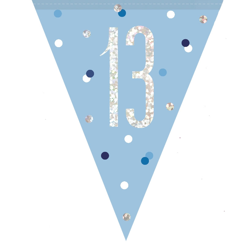 13th Birthday Blue Bunting