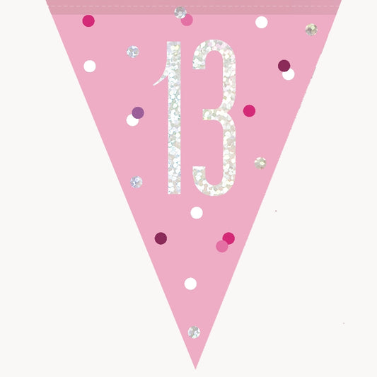 13th Birthday Pink Bunting