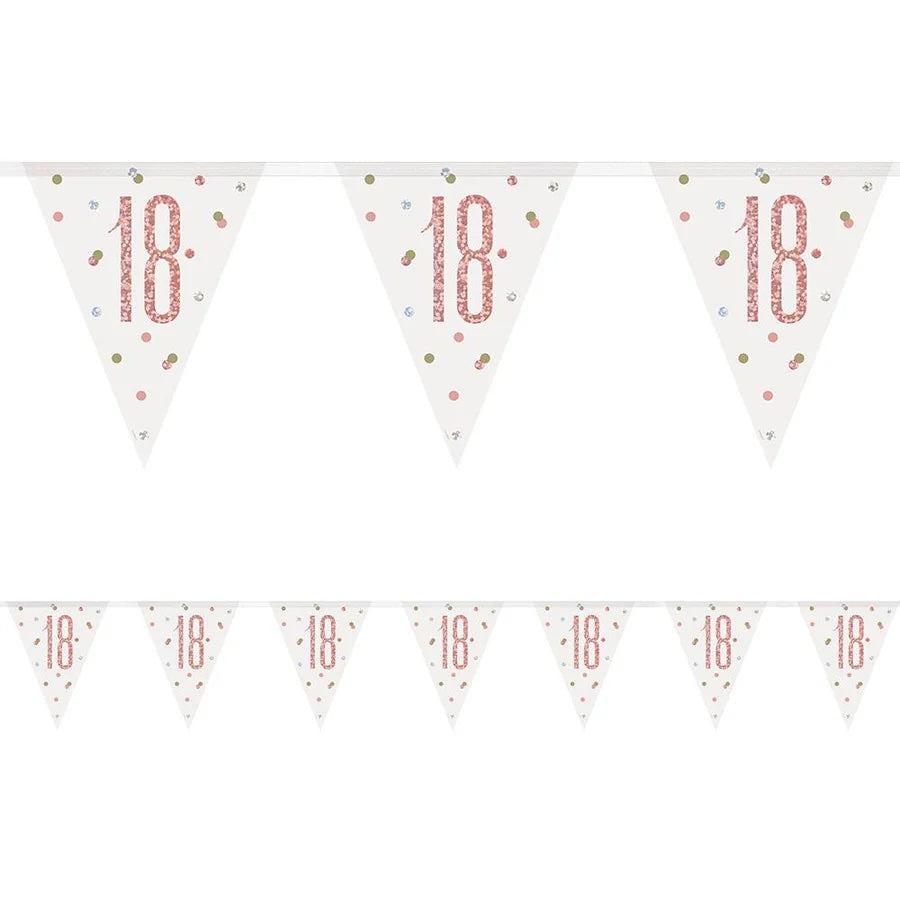 18th Birthday Rose Gold Sparkling Bunting