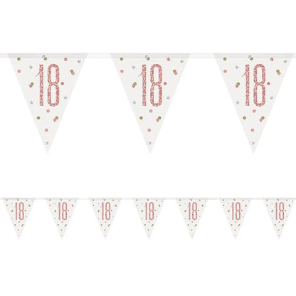 18th Birthday Rose Gold Sparkling Bunting