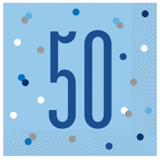 50th Birthday Blue Napkins
