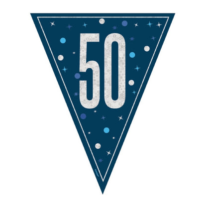 50th Birthday Navy Blue Bunting
