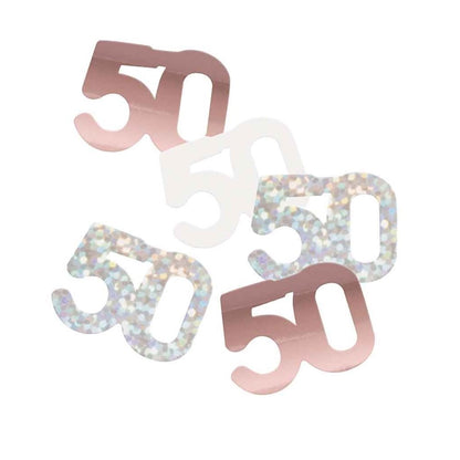 50th Birthday Rose Gold Mixed Confetti