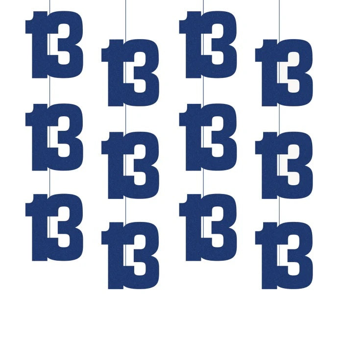 13th Birthday Blue Hanging Strings