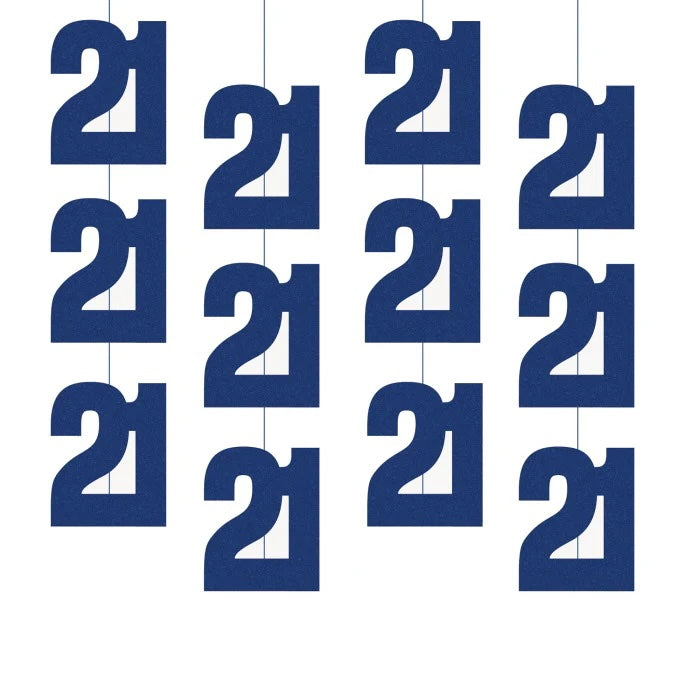 21st Birthday Blue Hanging Strings