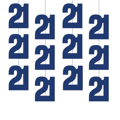 21st Birthday Blue Hanging Strings